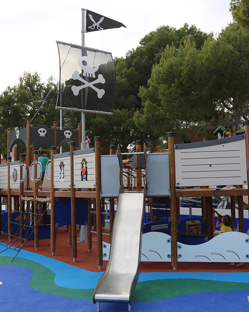 Pirate themed playground unit.